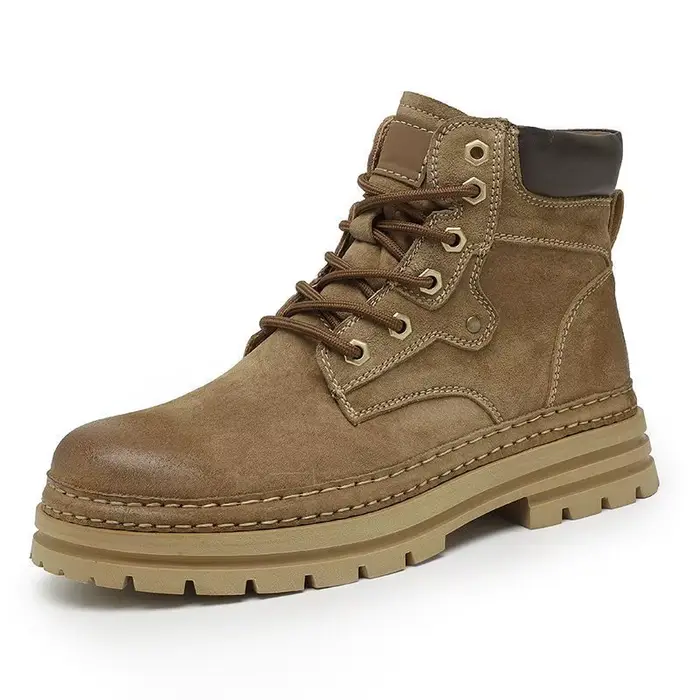 Bottes de mode pour hommes, chaussures en cuir confortables à plateforme, tendance, marron, antidéra