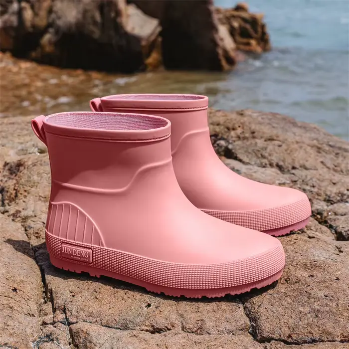 Nouvelles bottes de pluie style JK pour femmes, imperméables, antidérapantes, en une seule pièce, po
