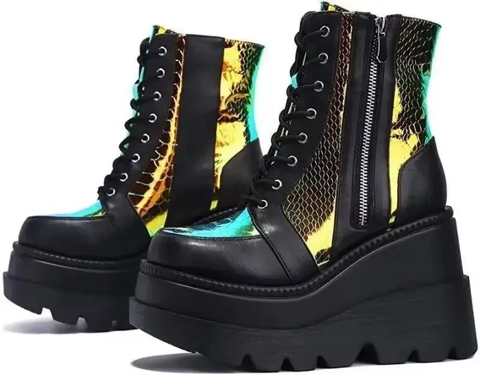 Bottes mi-mollet à fond optique pour femmes, style européen et américain, grande taille, haute quali