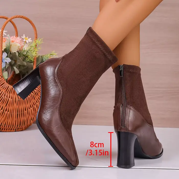 Bottes fines élastiques rétro françaises pour femmes