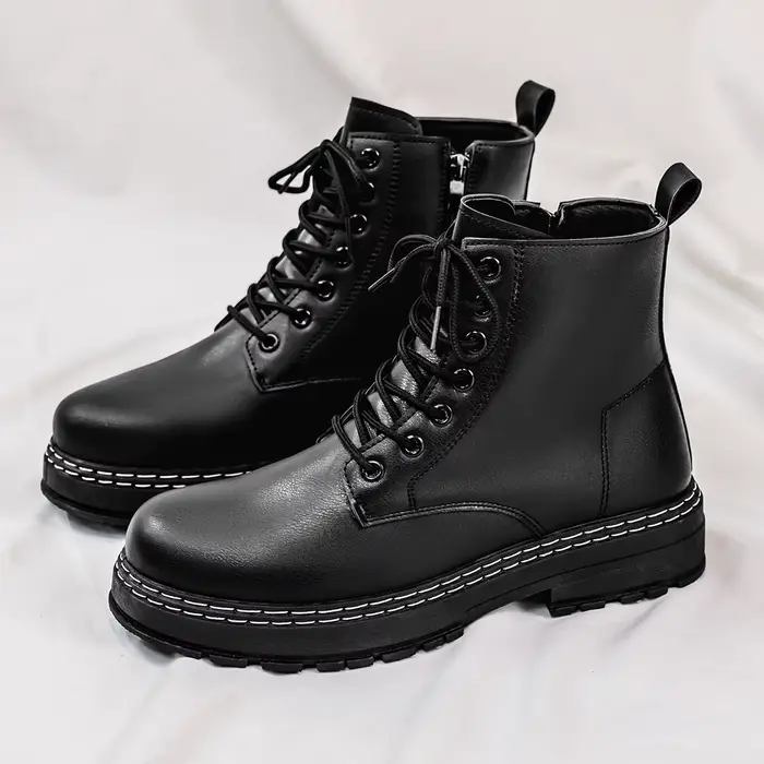 Bottes montantes pour hommes, chaussures décontractées à la mode, assorties avec tout, bottes de mot