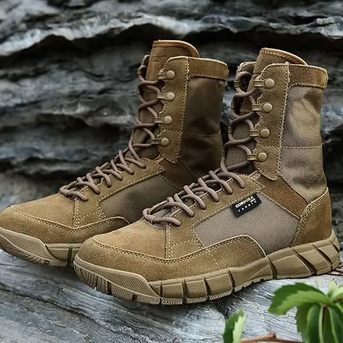 YEVHEV Bottes tactiques pour hommes de 8 pouces, bottes militaires légères Coyote pour la randonnée,