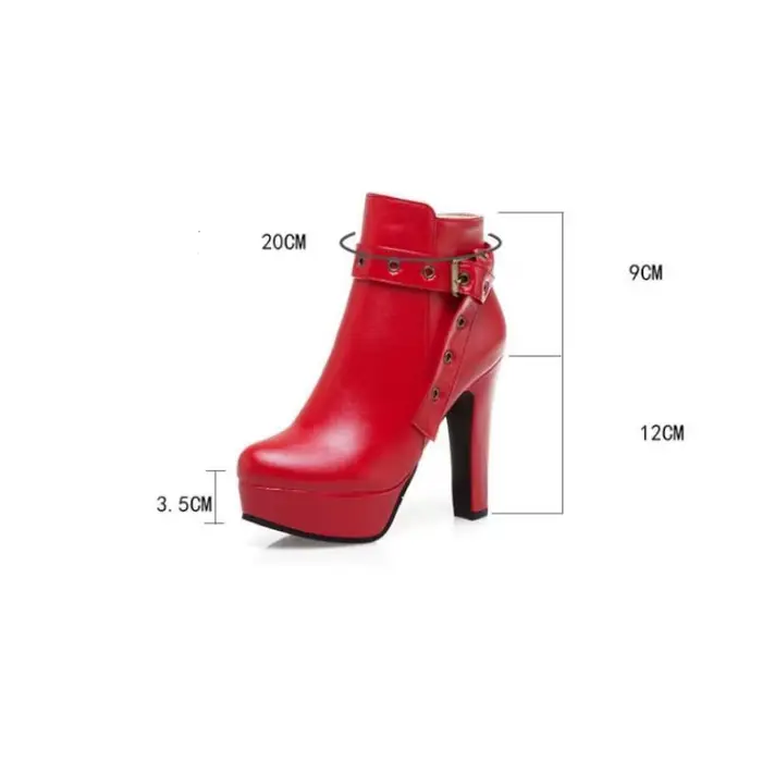 REAVE-Bottes en cuir PU à talons hauts pour femmes, Chaussures de rinçage, Femme, Automne, Aan, 34-5