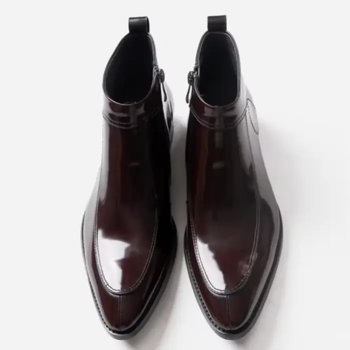 Cuir verni, bottes Chelsea homme