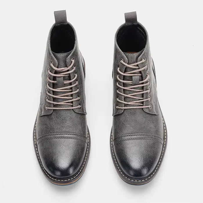 Bottes rétro confortables et tendance en cuir pour homme pour printemps et automne occassions multiples à offrir