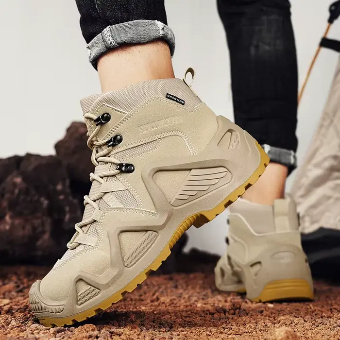 Bottes de désert tactiques ultralégères pour hommes, chaussures de randonnée en plein air, semelle r