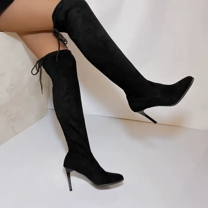 Nouvelles femmes botte mode daim sur le genou