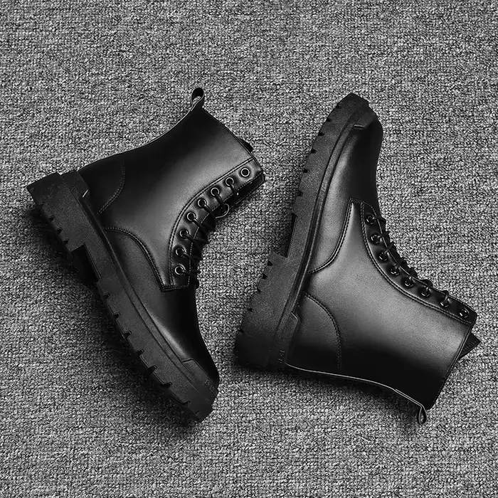 Bottes en cuir décontractées noires pour hommes