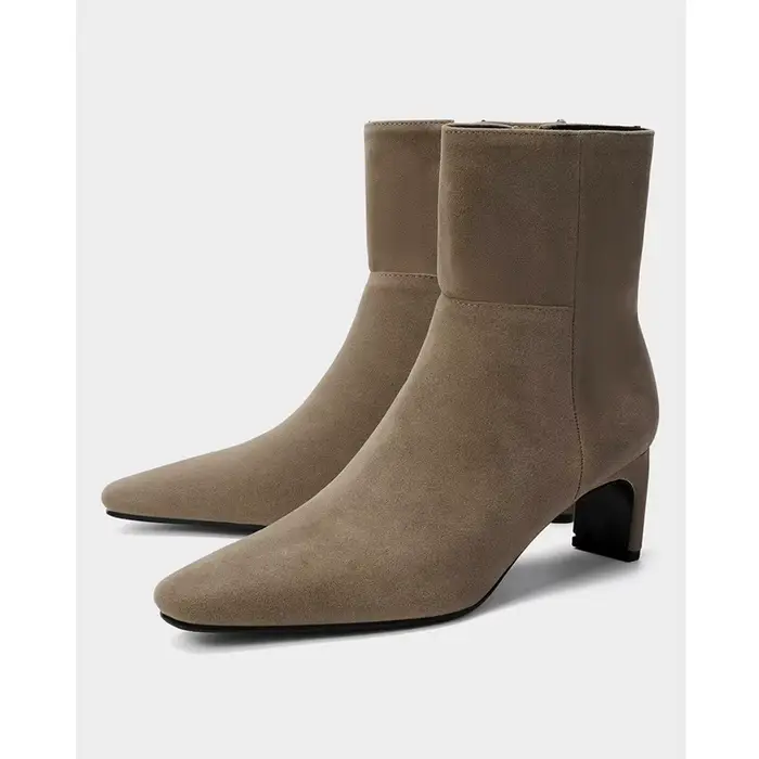 Bottines rétro en daim et cuir pour femmes