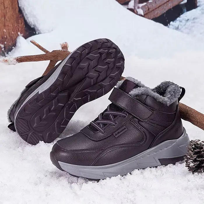 Bottes YRZL thermiques hommes hiver chaud polyester fausse fourrure anti-dérapantes pour randonnée et activités hivernales