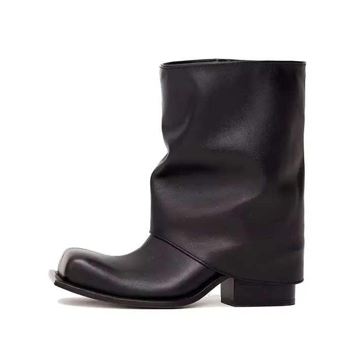 Bottes courtes noires et argentées à tête carrée pour femmes, chaussures de rinçage à talons optiques, nouvelle collection automne-hiver 2023, bottes modernes pour occasions spéciales