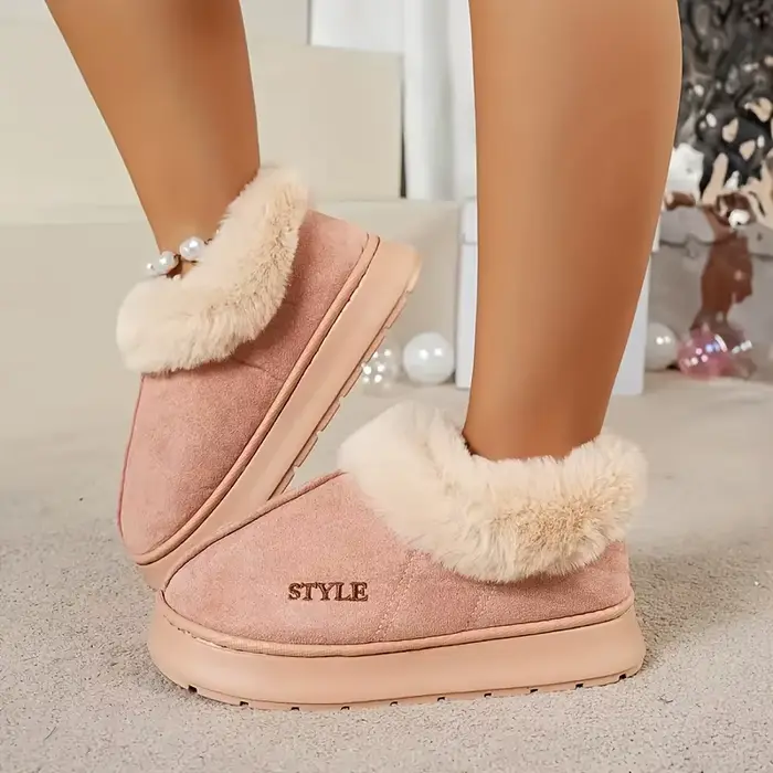Bottes en polaire pour femmes chaude et antidérapante cheville pour hiver élégantes et résistantes diverses occasions