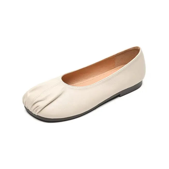 Chaussures plates à semelle souple pour femmes, style décontracté, bout rond, légères, semelle extér