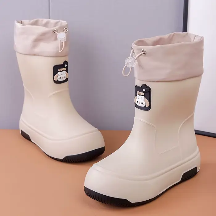 Bottes de pluie courtes pour femmes, légères, à semelle souple, imperméables, tendance, en PVC, pour