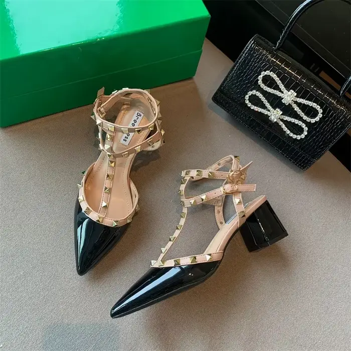 Chaussures Polyvalentes à Talons Hauts pour Femme, Semelle Optique, Cuir Verni, Alicante Simple, Sty