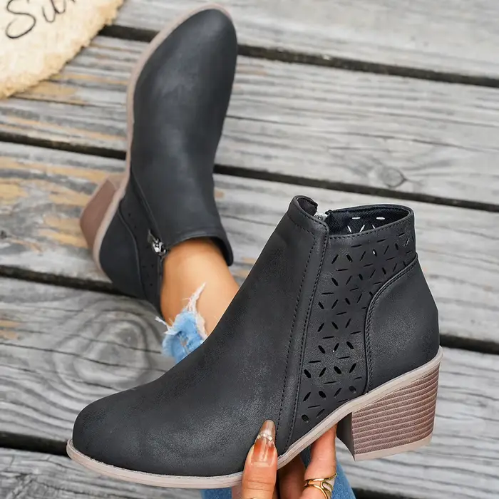 Nouvelles bottes rétro à talons hauts pour femmes bottes décontractées confortables à talons mi-hauts bottes western grandes tailles ocassions spéciales à offrir