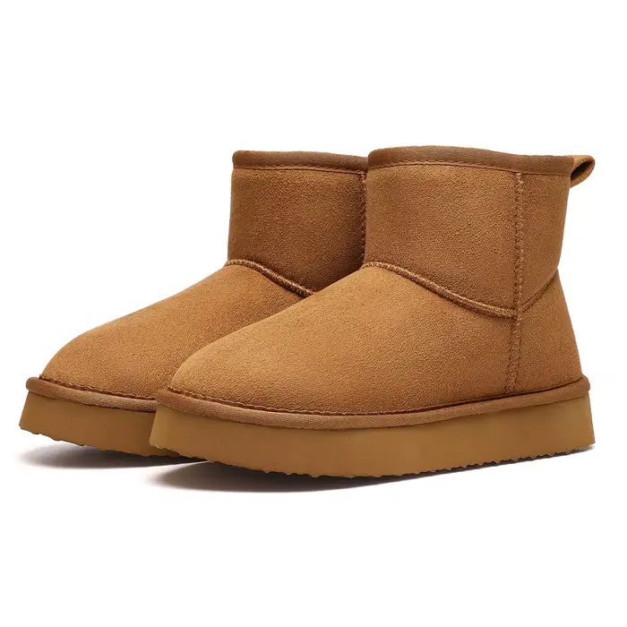 Evshine-Bottes de neige imperméables en daim pour femme