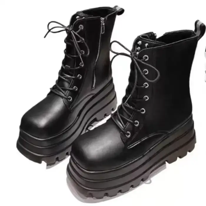 Bottines à plateforme épaisse blanches pour femmes