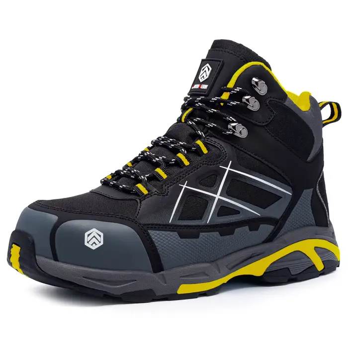 Bottes de sécurité pour hommes LARNMERN, chaussures de travail à embout d'acier, antidérapantes, ant