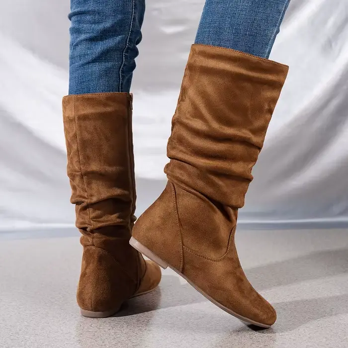 Bottes mi-mollet en Faux daim pour femmes