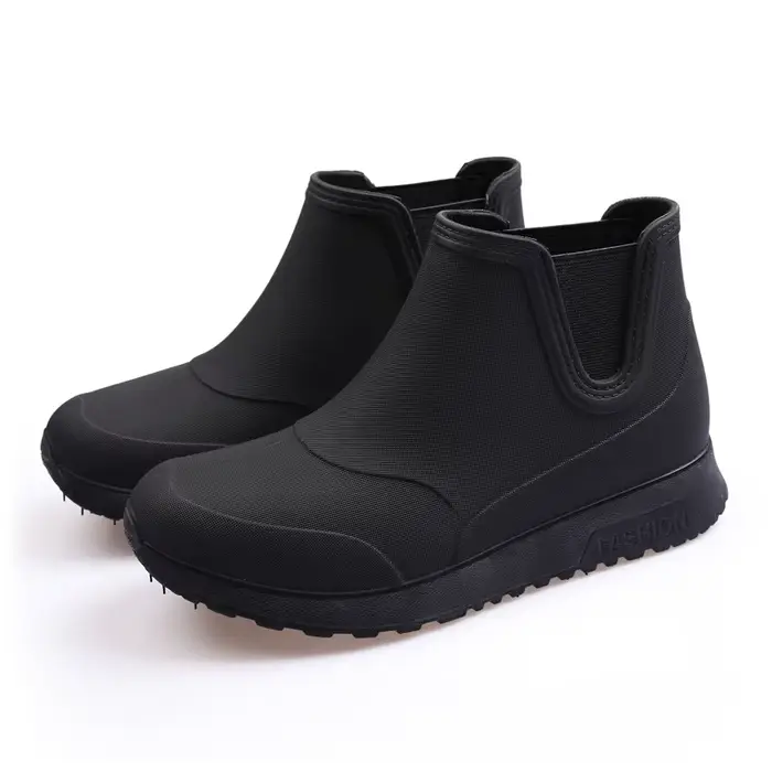 Chaussures de pluie imperméables pour les amoureux, bottines à enfiler, bottes de travail à platefor